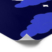 Volledige maan 's middernacht en sterren poster (Hoek)