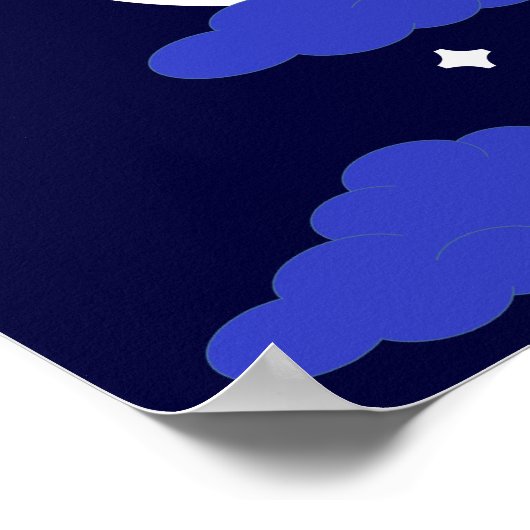 Volledige maan 's middernacht en sterren poster (Hoek)