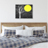 Volledige maan 's nachts | Abstract schilderen Canvas Afdruk (Insitu (Slaapkamer))
