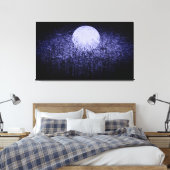 Volledige maan tijdens winternacht canvas afdruk (Insitu (Slaapkamer))