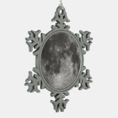 Volledige maan tin sneeuwvlok ornament (Links)