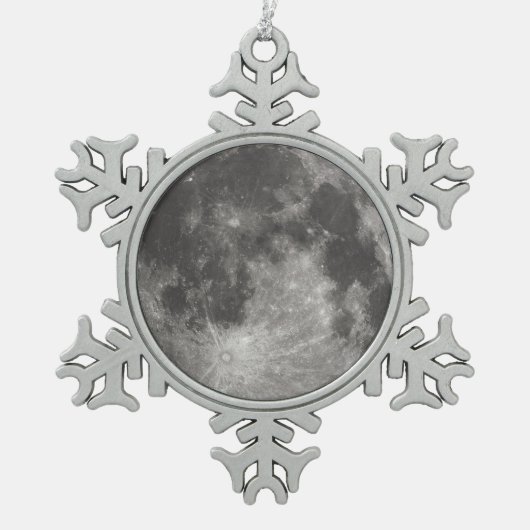 Volledige maan tin sneeuwvlok ornament (Voorkant)