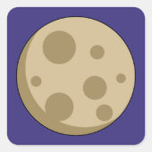 Volledige maan vierkante sticker (Voorkant)