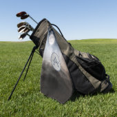 Volledige maanfoto met monogram en naam golfhanddoek (Groen)