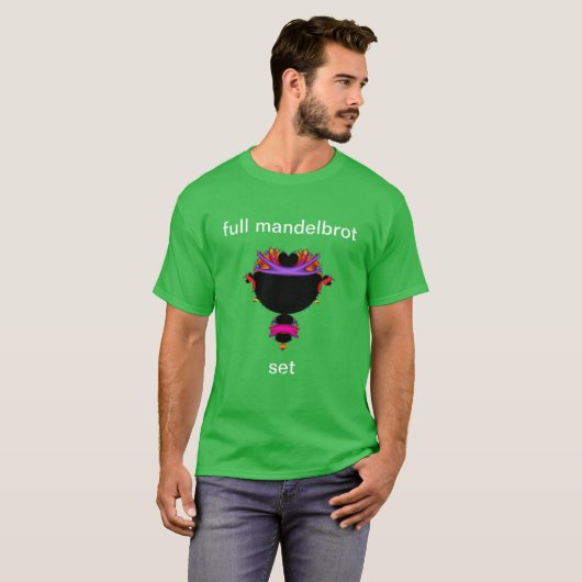 Volledige mandelbrot stelt zwart en paars T-shirt (Voorkant volledig)