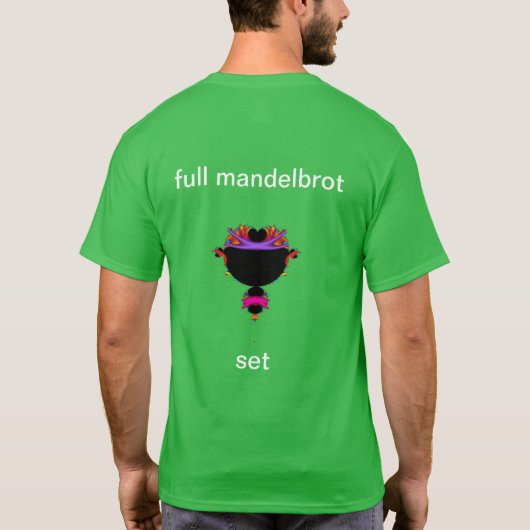 Volledige mandelbrot stelt zwart en paars T-shirt (Achterkant)