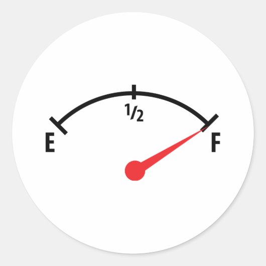 volledige meter voor de brandstoftankindicator ronde sticker (Voorkant)
