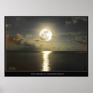 VOLLEDIGE MOON BIJ SMATHERS BEACH POSTER