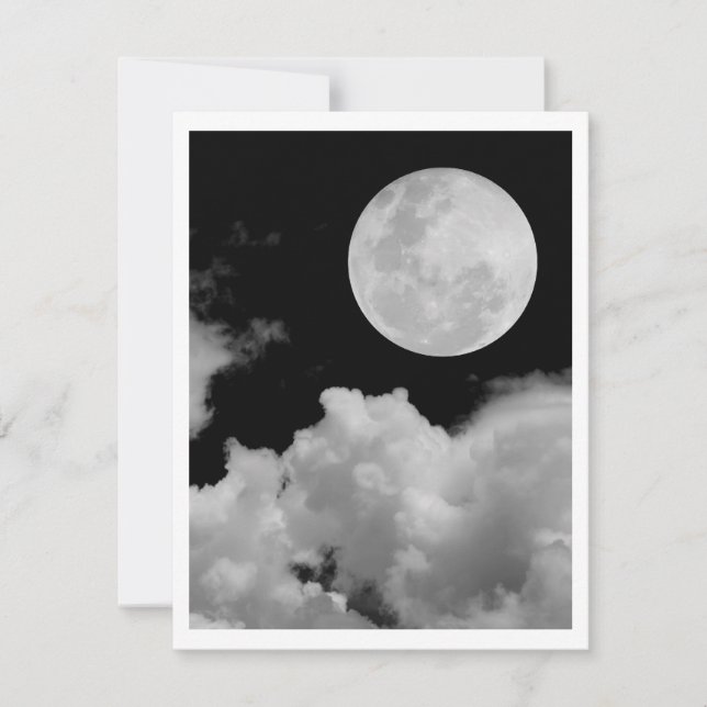 VOLLEDIGE MOON CLOUDS BLACK EN WHITE (Voorkant)