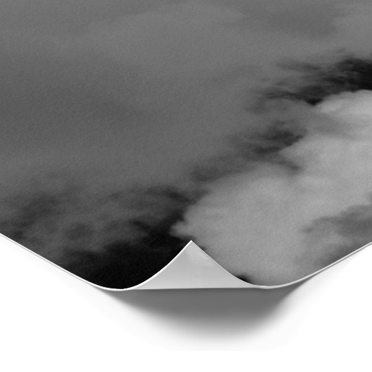 VOLLEDIGE MOON CLOUDS BLACK EN WHITE POSTER (Hoek)