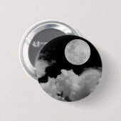 VOLLEDIGE MOON CLOUDS BLACK EN WHITE RONDE BUTTON 5,7 CM (Voorkant /achterkant)