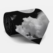 VOLLEDIGE MOON CLOUDS BLACK EN WHITE STROPDAS (Opgerold)