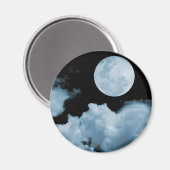 VOLLEDIGE MOON CLOUDS BLAUW MAGNEET (Voorkant / Achterkant)