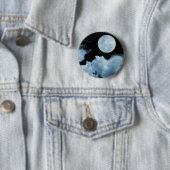VOLLEDIGE MOON CLOUDS BLAUW RONDE BUTTON 5,7 CM (In situ)