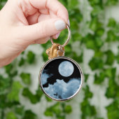 VOLLEDIGE MOON CLOUDS BLAUW SLEUTELHANGER (Hand)