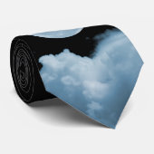 VOLLEDIGE MOON CLOUDS BLAUW STROPDAS (Opgerold)
