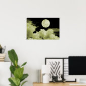 VOLLEDIGE MOON CLOUDS GEEL POSTER (Thuiskantoor)