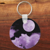 VOLLEDIGE MOON CLOUDS PAARS SLEUTELHANGER (Voorkant)