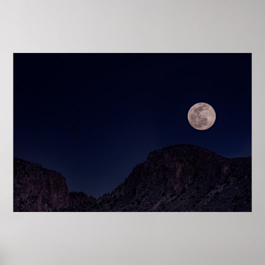 VOLLEDIGE MOON OVER DE MONTAGE POSTER (Voorkant)