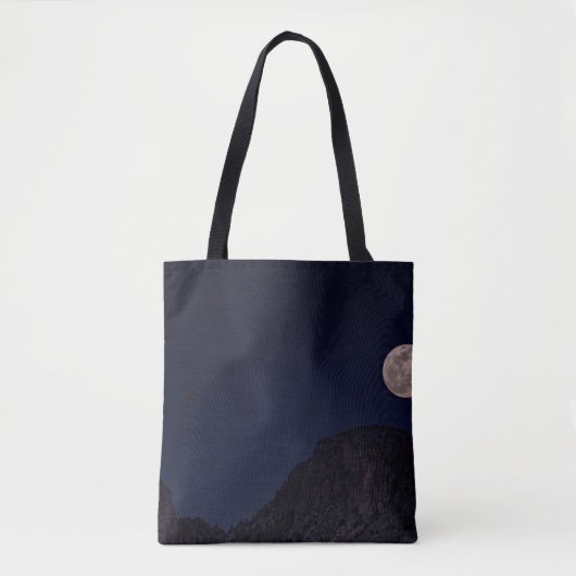 VOLLEDIGE MOON OVER DE MONTAGE TOTE BAG (Voorkant)