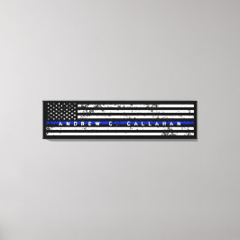 Volledige naam Extra Lange Dunne Blauwe Lijn Polit Canvas Afdruk