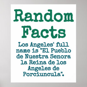 Volledige naam Los Angeles - Trivia Fact Poster