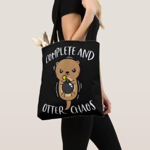 Volledige Otter Chaos Grappige Schattige Zeeotter Tote Bag