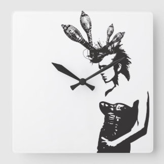 Volledige Punk Puerto Ricaanse Kunst Vierkante Klok