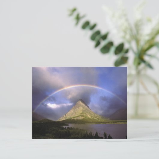 Volledige regenboog en stormachtige lucht boven Gr Briefkaart (Staand voorkant)
