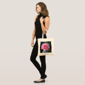 Volledige roze roos tote bag (Voorkant (model))