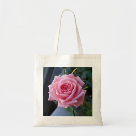 Volledige roze roos tote bag (Voorkant)