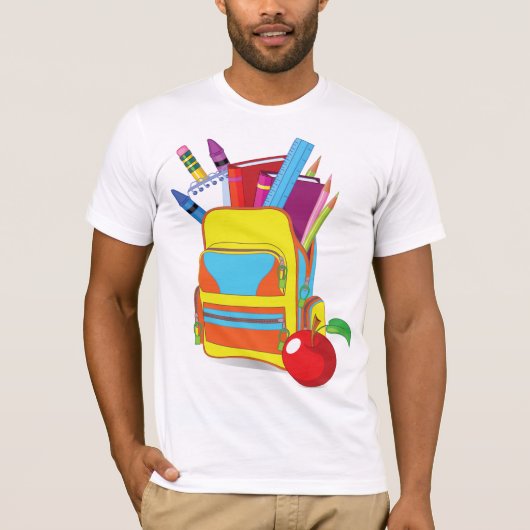 Volledige schooltas Mannen T-shirt (Voorkant)