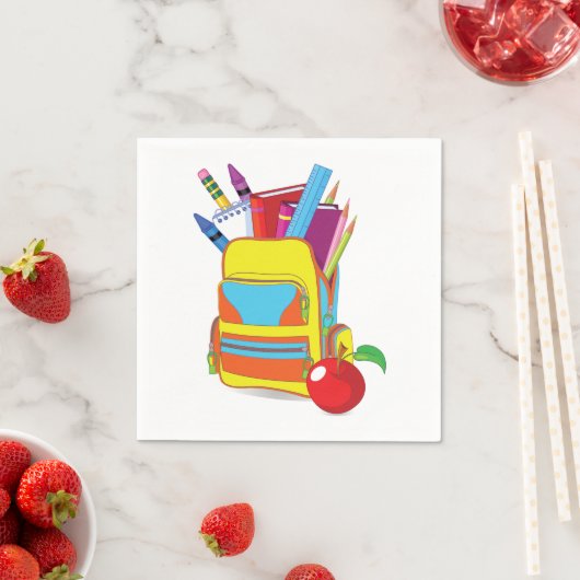 Volledige schooltas papieren servetten (Insitu)