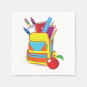 Volledige schooltas papieren servetten (Voorkant)