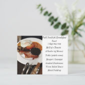 Volledige Schotse ontbijt Briefkaart (Staand voorkant)