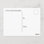 Volledige Schotse ontbijt Briefkaart (Achterkant)
