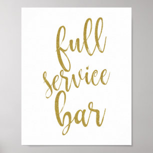 Volledige servicebalk Glitter 8x10 bruiloft-teken Poster