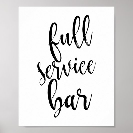 Volledige servicebalk zwart en wit, 8 x 10 bruilof poster (Voorkant)
