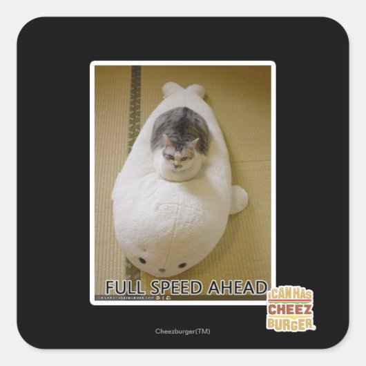 Volledige snelheid vooruit vierkante sticker (Voorkant)