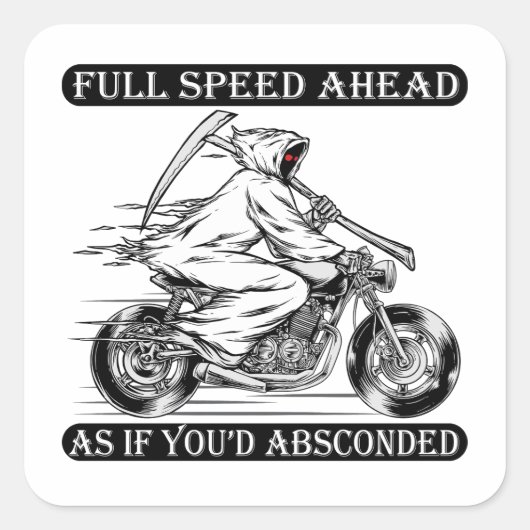 VOLLEDIGE SNELHEID ZOALS ALS JE NIET HEBT GEABSCON VIERKANTE STICKER (Voorkant)