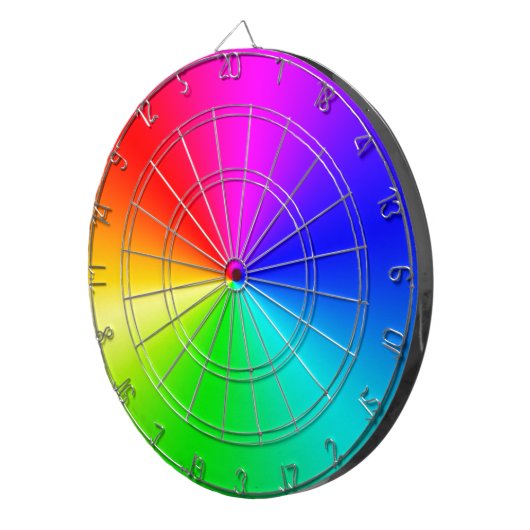 Volledige spectrumregenboog dartbord (Voorkant Rechts)