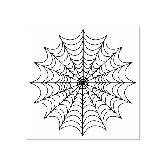 Volledige Spider Web Halloween Outline Rubberstempel (Afrduk)