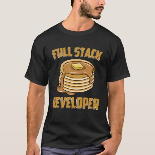 Volledige Stack Developer Coder Geek Pannenkoek Hu T-shirt (Voorkant)