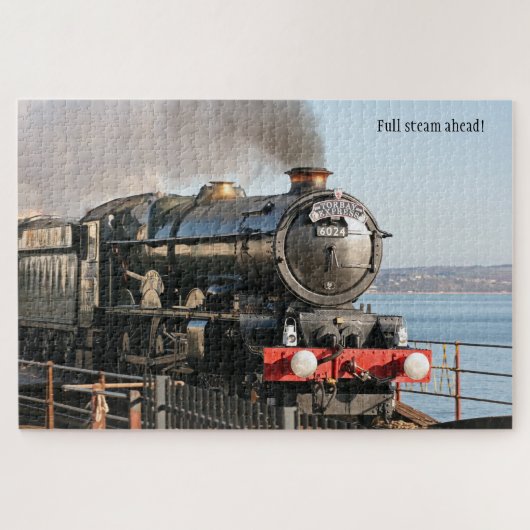 Volledige stoom vooruit,  trein, gepersonaliseerd legpuzzel (Horizontaal)