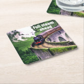 Volledige stoomaandrijving op brug kartonnen onderzetters (Schuin)