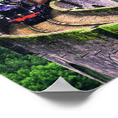 Volledige stoomaandrijving op brug poster (Hoek)