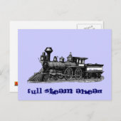 Volledige stoomvooruit  spoorwegmotor briefkaart (Voorkant / Achterkant)
