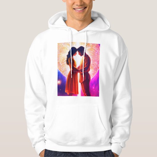 Volledige T_Shirt kleur wit liefde stijl... Hoodie (Voorkant)