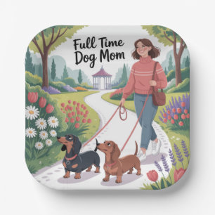 Volledige Tijd Dachshund Hondenmoeder Papieren Bordje