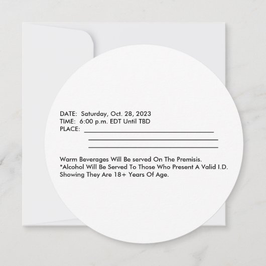 Volledige uitnodiging voor een Moon Party (Achterkant)